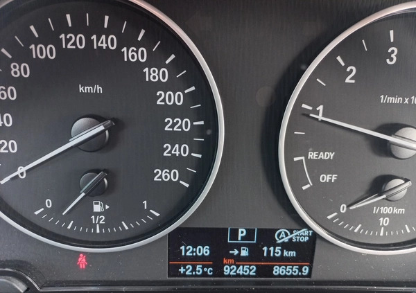 BMW Seria 2 cena 56700 przebieg: 92452, rok produkcji 2015 z Nowe Miasteczko małe 352